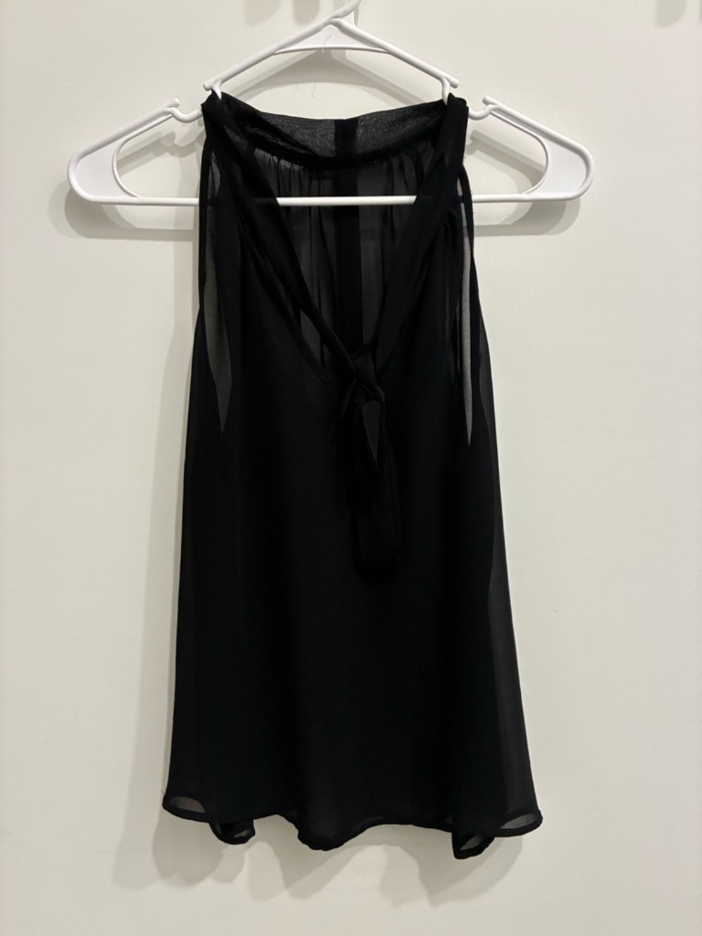 Black Halter Tie Neck Women's Top